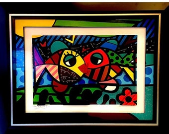 Romero Britto Sculpture 3D signed and numbered “Two Fish 3D”