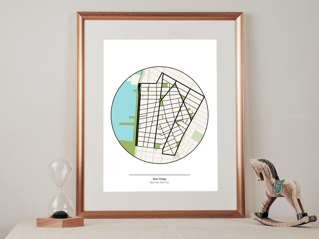 NYC West Village Map_digital Print Etsy