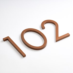 Copper Address Numbers: 4 Inch Metal Floating House Numbers
