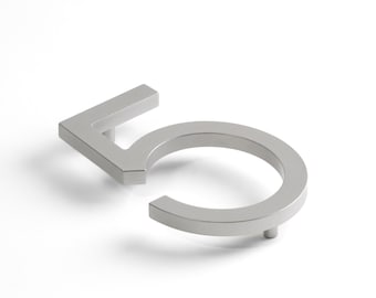 Metal House Numbers: 6 Inch Silver Floating Address Numbers