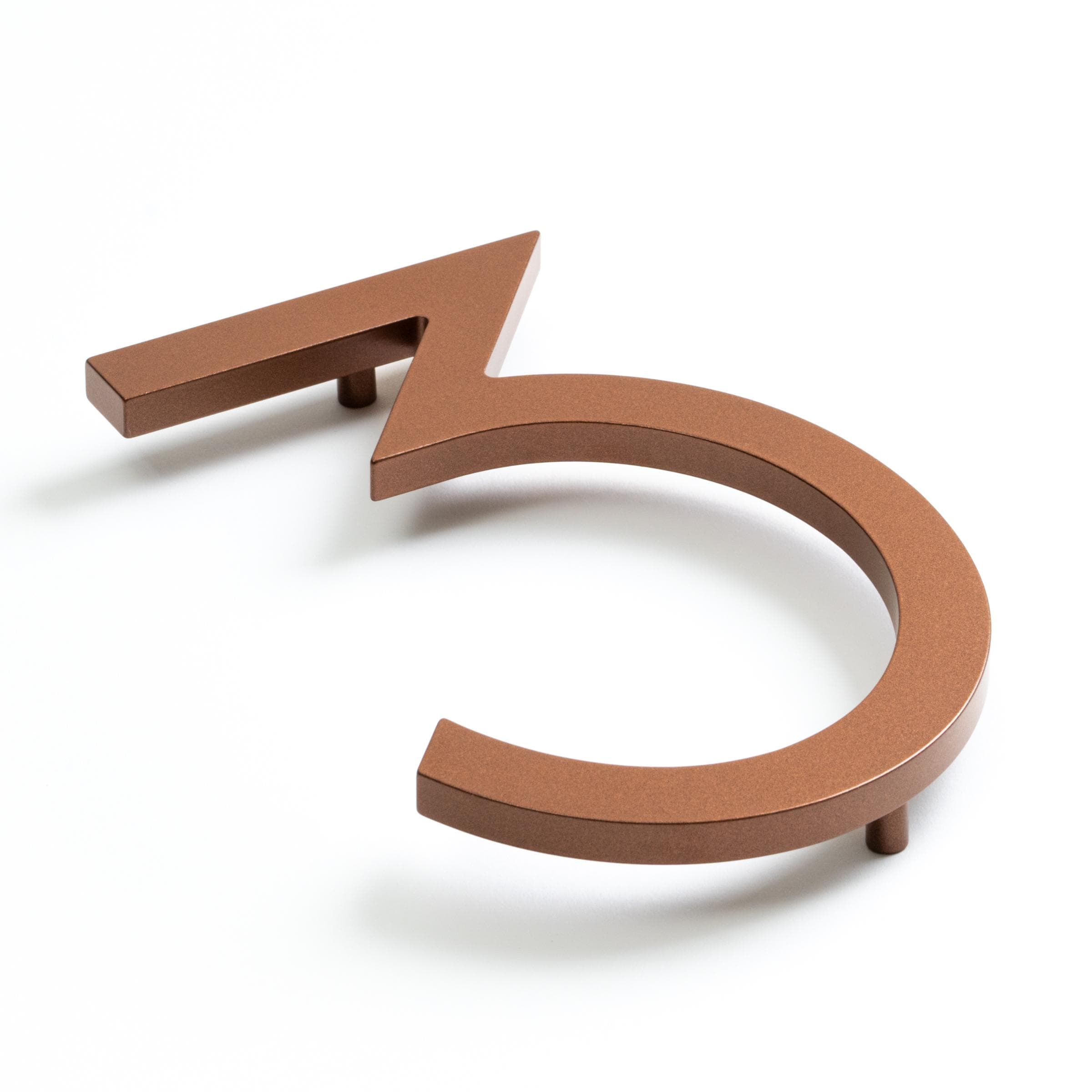 Copper House Numbers - 8 Inch (204 mm) Floating Address Numbers with Copper Finish
