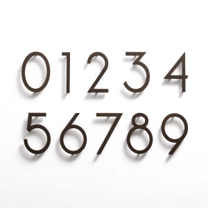 6 Inch Bronze Floating House Numbers Modern Address Numbers image 3