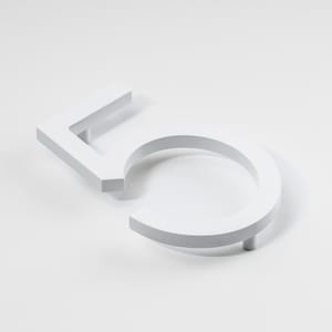 White House Numbers: 8 Inch Metal Mid-Century Modern Address Numbers
