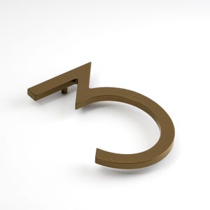 Bronze Address Numbers: 5 Inch Modern Floating House Numbers