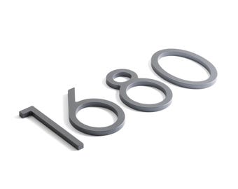 Modern Graphite Grey House Numbers | Metal Floating Address Numbers