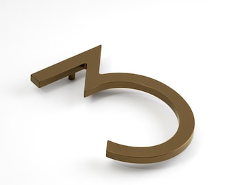 Bronze Modern House Numbers | Floating Metal Address Numbers
