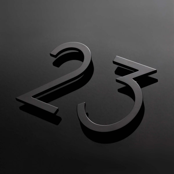 8 Inch Black Address Numbers - Luxury Metal House Numbers