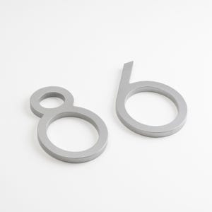 Silver Address Numbers: 4 Inch Metal Floating House Numbers