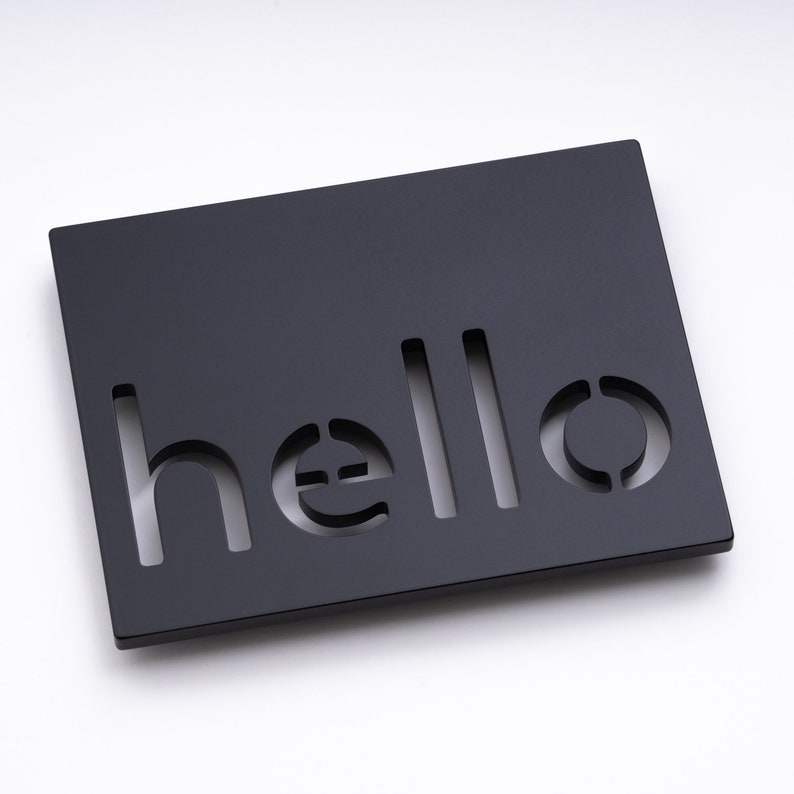 Black Metal Hello Sign - 3/8
