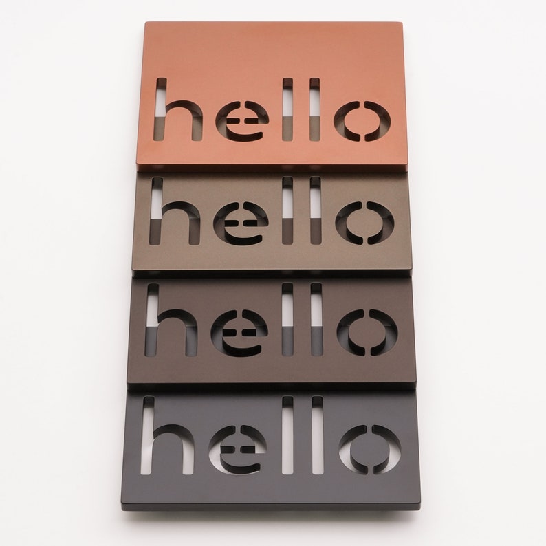 Black Metal Hello Sign - 3/8