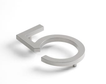 Silver Modern House Numbers | Floating Metal Address Numbers