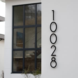 8 Inch Matte Black House Numbers: Floating Metal Address Numbers