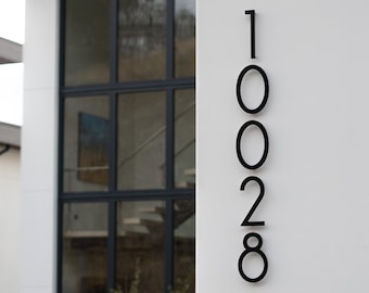 8 Inch Black House Numbers - Floating Metal Address Numbers