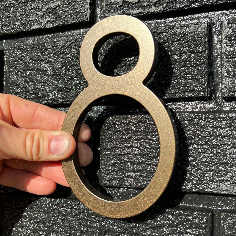 6 Inch Bronze Floating House Numbers Modern Address Numbers image 5