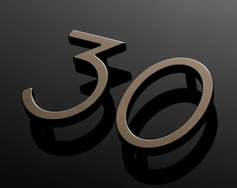 Dark Bronze House Numbers: 4 Inch Floating Metal Address Numbers
