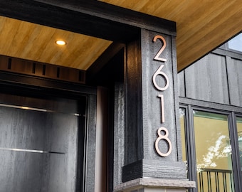 Large Copper House Numbers: 10 Inch Metal Floating Address Numbers