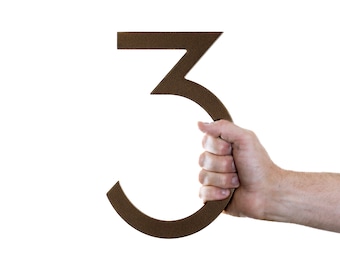 Large Address Numbers: 10 Inch Dark Bronze Floating Metal House Numbers