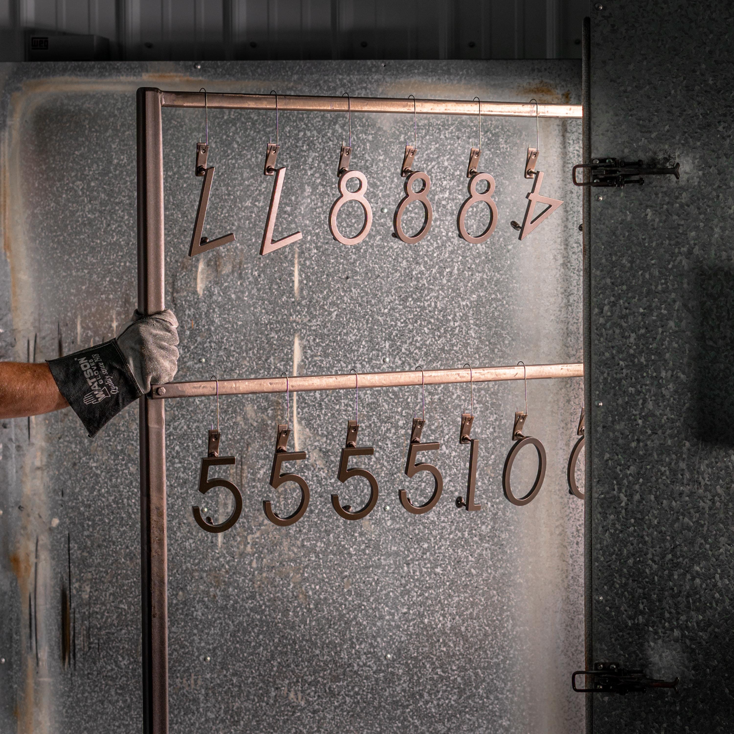 Modern Graphite Grey House Numbers | Metal Floating Address Numbers ...