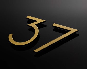 10 Inch Large House Numbers - Brass Finish