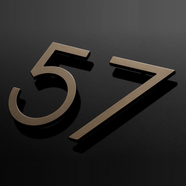 8 Inch Bronze Modern House Numbers - Luxury Metal Address Numbers