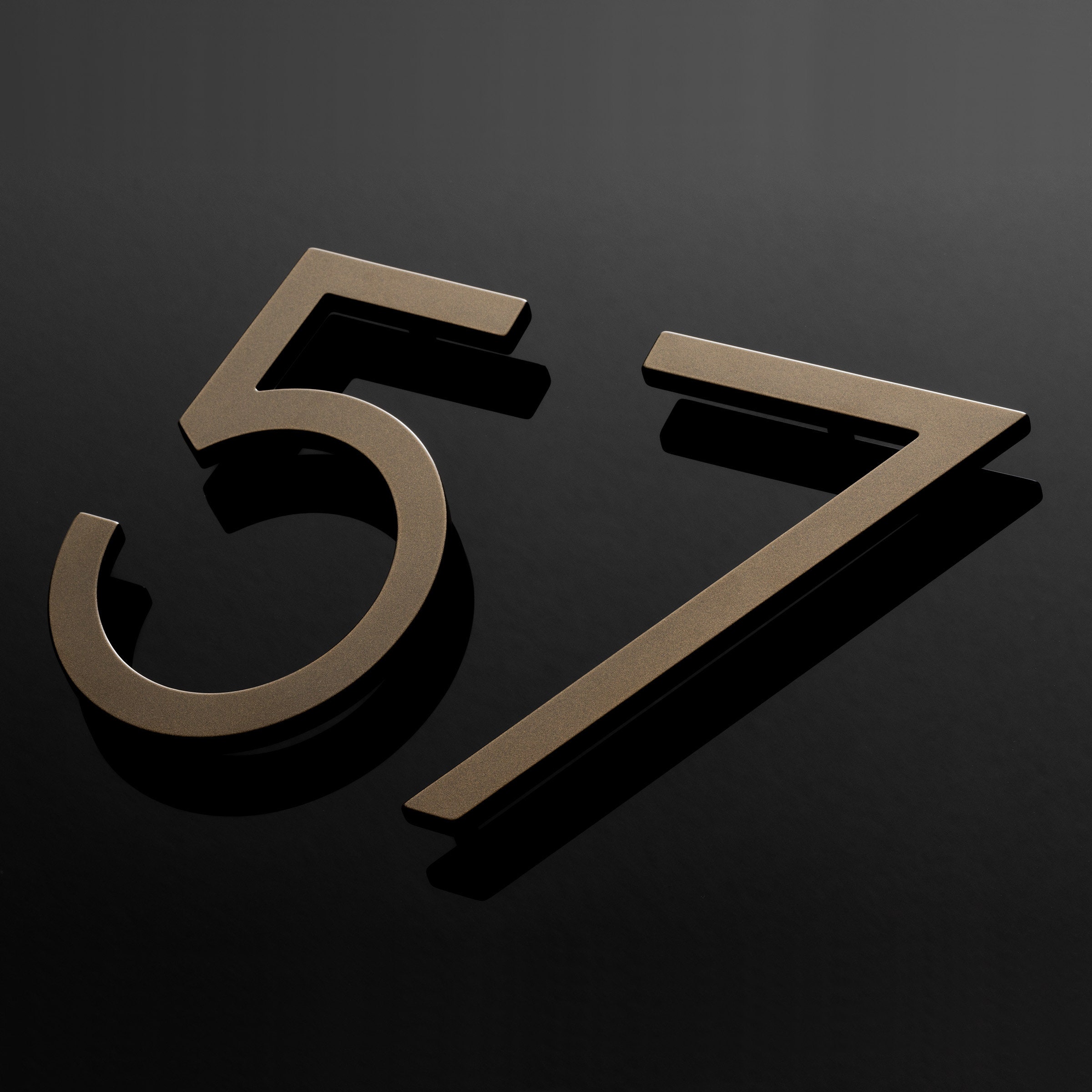 8 Inch Dark Bronze House Numbers: Metal Floating Address Numbers