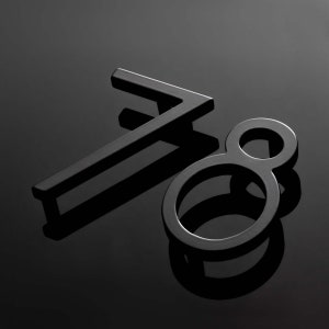 Matte Black House Numbers: 4 Inch Metal Floating Address Numbers