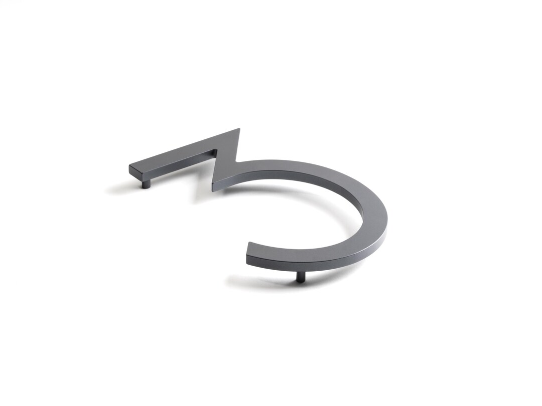 Extra Large House Numbers: 12 Inch Graphite Grey Floating Metal Address ...