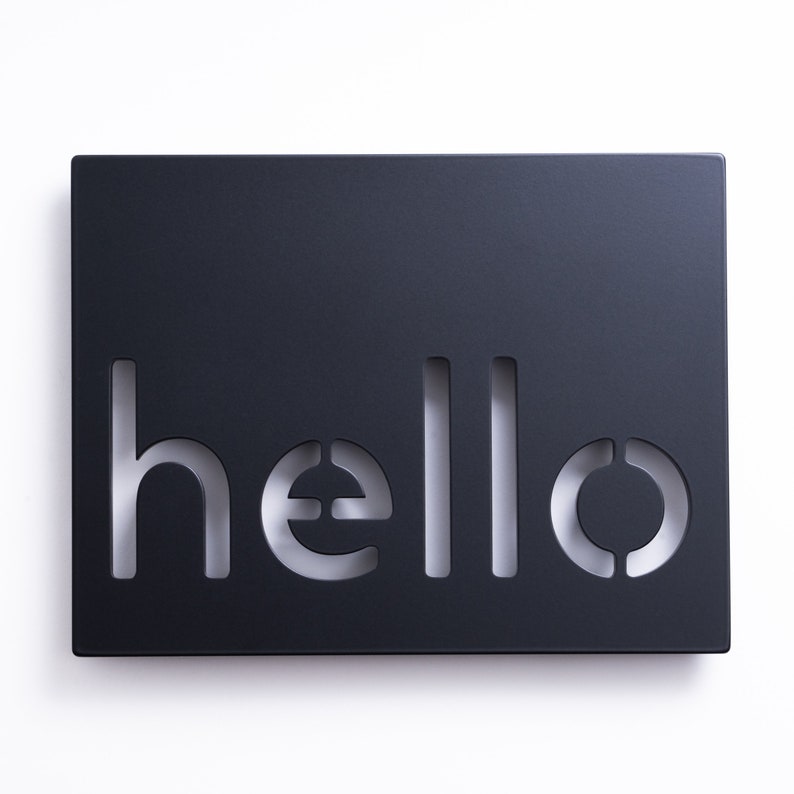 Black Metal Hello Sign - 3/8