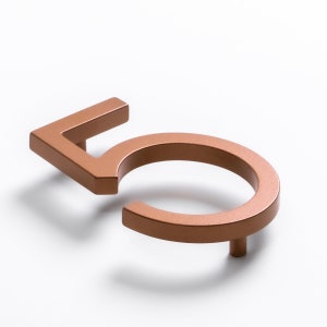 5 Inch Copper Address Numbers: Floating Modern House Numbers