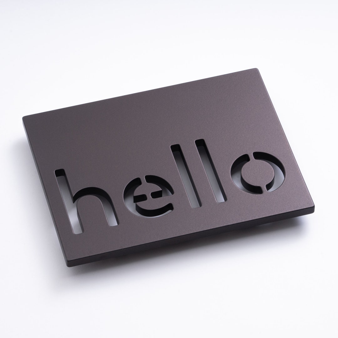 Metal Hello Sign Dark Bronze 3/8 Solid Aluminum Hello Plaque - Etsy