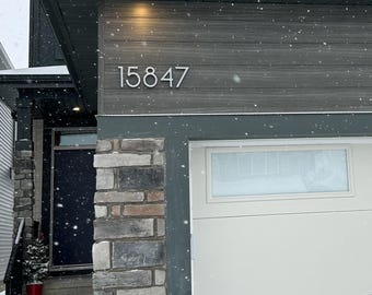 Address Numbers for House: 5 Inch Silver Floating Metal Numbers