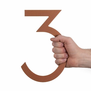 Large Copper Address Numbers - 10 Inch Modern Floating House Numbers