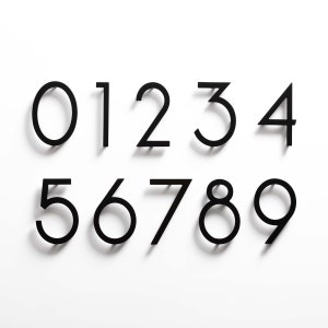 Matte Black House Numbers: 5 Inch Metal Floating Address Numbers