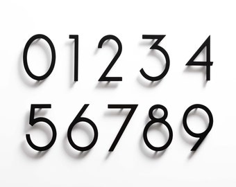 Black House Numbers - 5 Inch Modern Metal Address Numbers