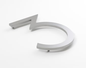 Large Metal Address Numbers: 12 Inch Silver Floating House Numbers