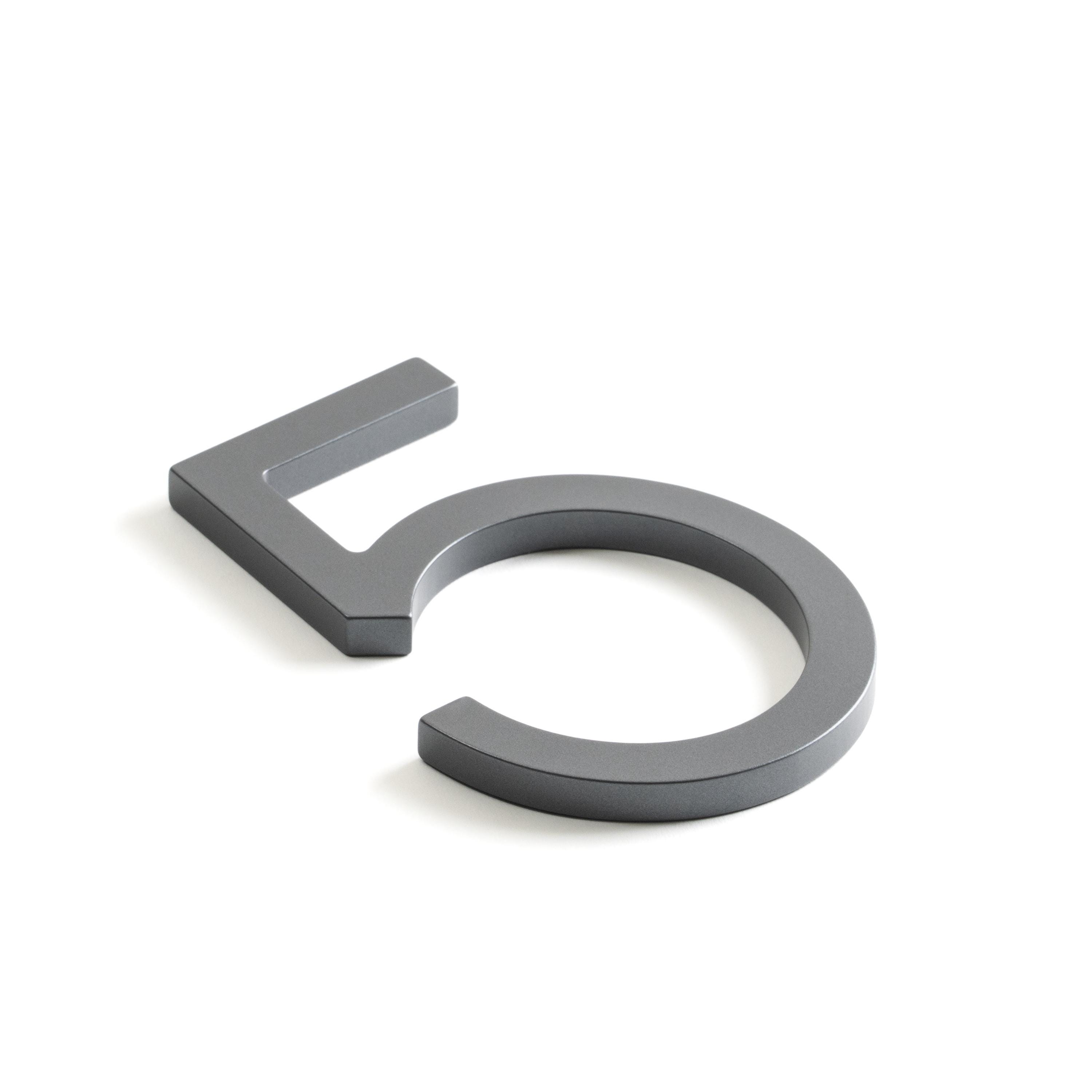 Modern Graphite Grey House Numbers | Metal Floating Address Numbers ...