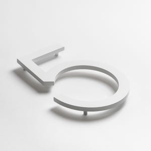 Large House Numbers: 10 Inch White Floating Metal Address Numbers