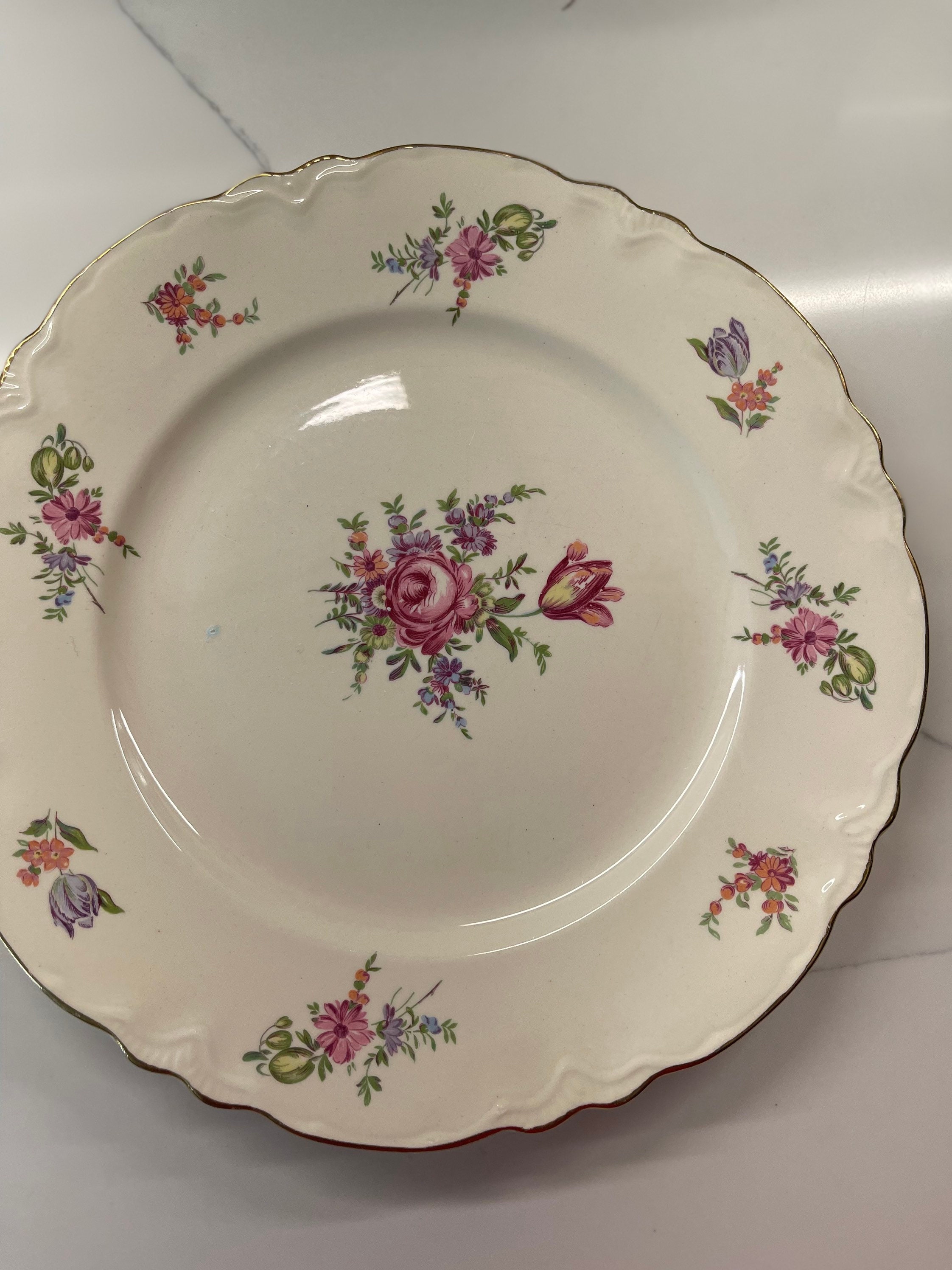 Set of Mismatched China Dinner Plates Dinnerware Shabby Chic Etsy
