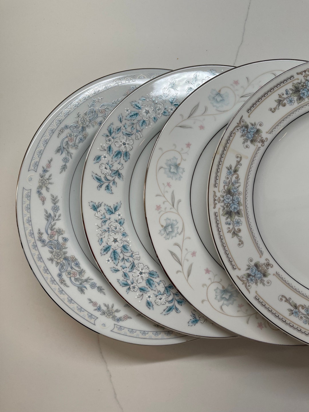 Set of Mismatched China DINNER Plates, Dinnerware, Shabby Chic Dishes