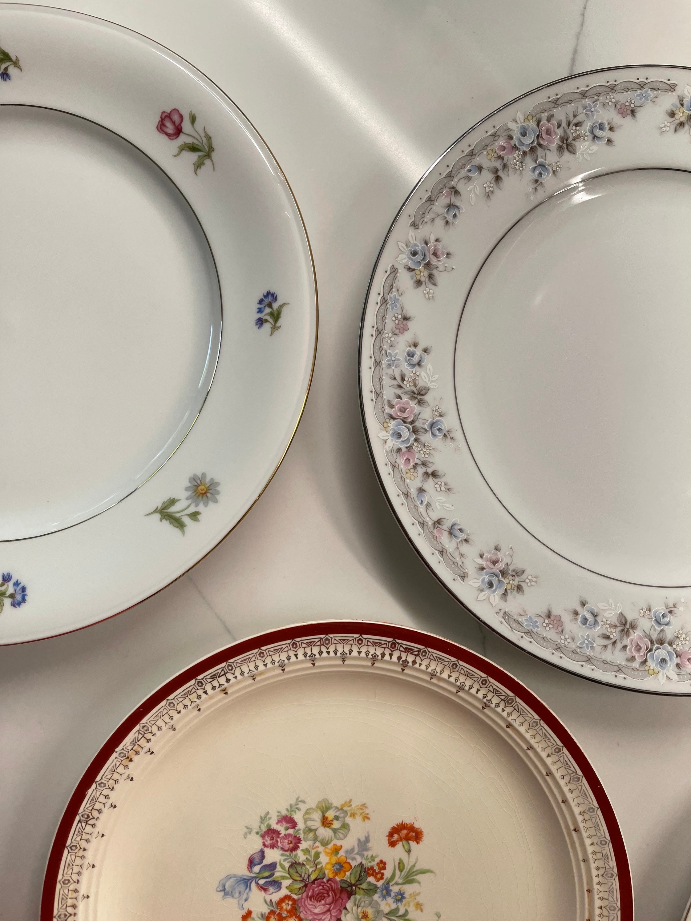 Set of Mismatched China Dinner Plates Dinnerware Shabby Chic Etsy