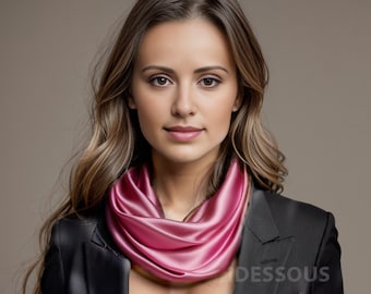 Foulard en soie foulard femme foulard d'été rose élégant élégant classique 90x90 couleur unie cadeau fait main pour son foulard d'occasions formelles d'été