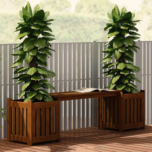 Hardwood Outdoor Lifestyle shops Flowerbox, 1-Pack, Natural