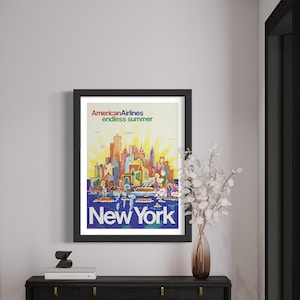 Affiche de voyage d’été d’American Airlines à New York