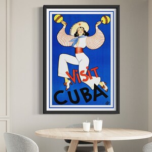 Kuba Poster, Kuba Poster, Besuch Kuba Vintage Reise Poster, Vintage Poster Frauen, Kuba Kunst, Bunte Kunst, Latein Kunst, Latein Tanz