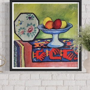Stampe d'arte moderna per la decorazione della parete su tela, poster o carta opaca Buccia di mela e un ventaglio giapponese