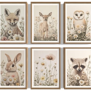 Woodland Animal Prints for Nursery, Woodsy Nursery Decor, Forest Animals Decor, Woodland Nursery,  Nursery Animal Nursery