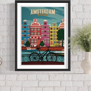 Amsterdam Netherlands Art Print Travel Poster