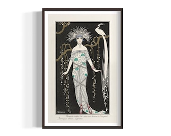 Vintage Luxury Fashion Print, Barbier Art, French Illustration Art, Vintage Illustration Poster