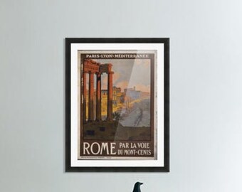 Rome Vintage Wand opknoping Decor | Vintage Rome Italië Travel Poster | Muur opknoping decor posters | Hedendaagse grafische mooie poster
