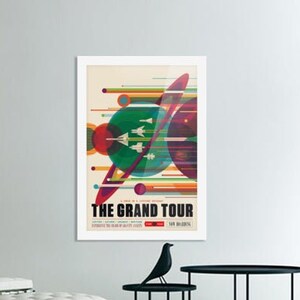 Vintage-Inspired Space Art Poster | Space Poster Wall Art , Visions of the Future Space Exploration Poster